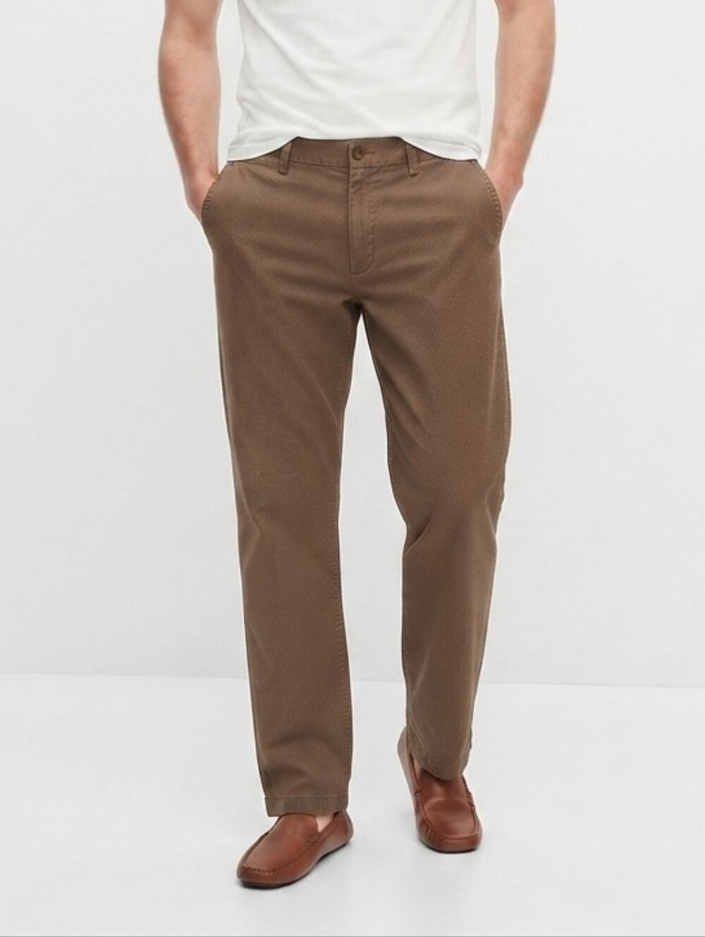Vintage Gapkhakis Men's Relaxed Fit Brown Cotton Chino Pants 32x30